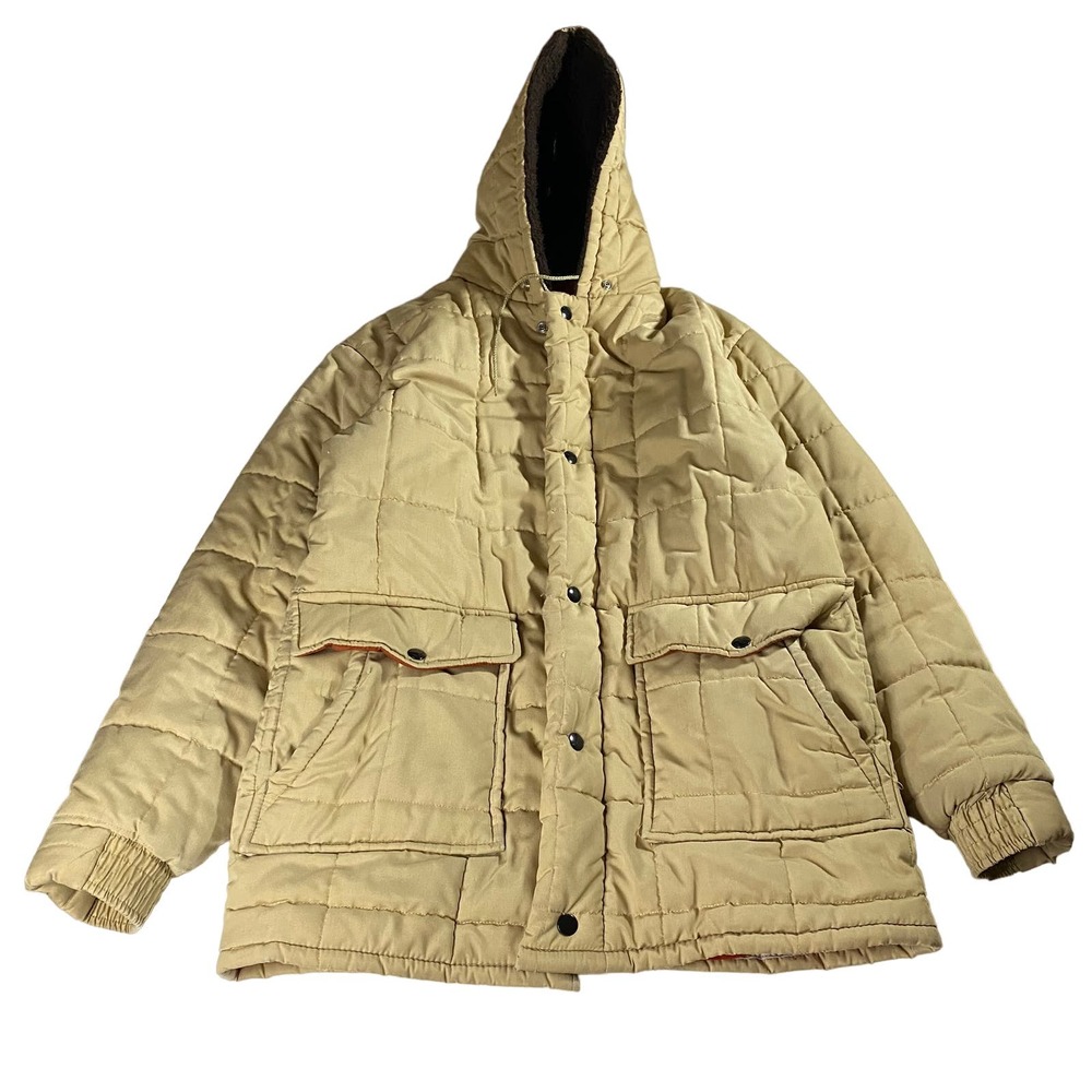Vintage Cooper Sportswear Quilted Hooded Long Coat Parka Men's Size XL